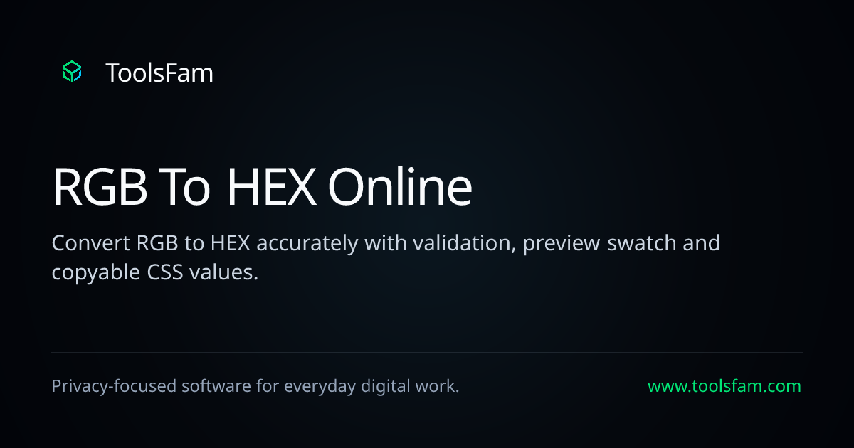 RGB To HEX Online | ToolsFam