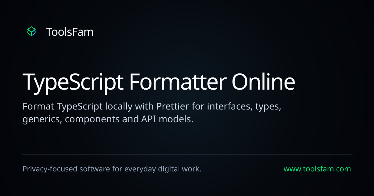 TypeScript Formatter Online | ToolsFam