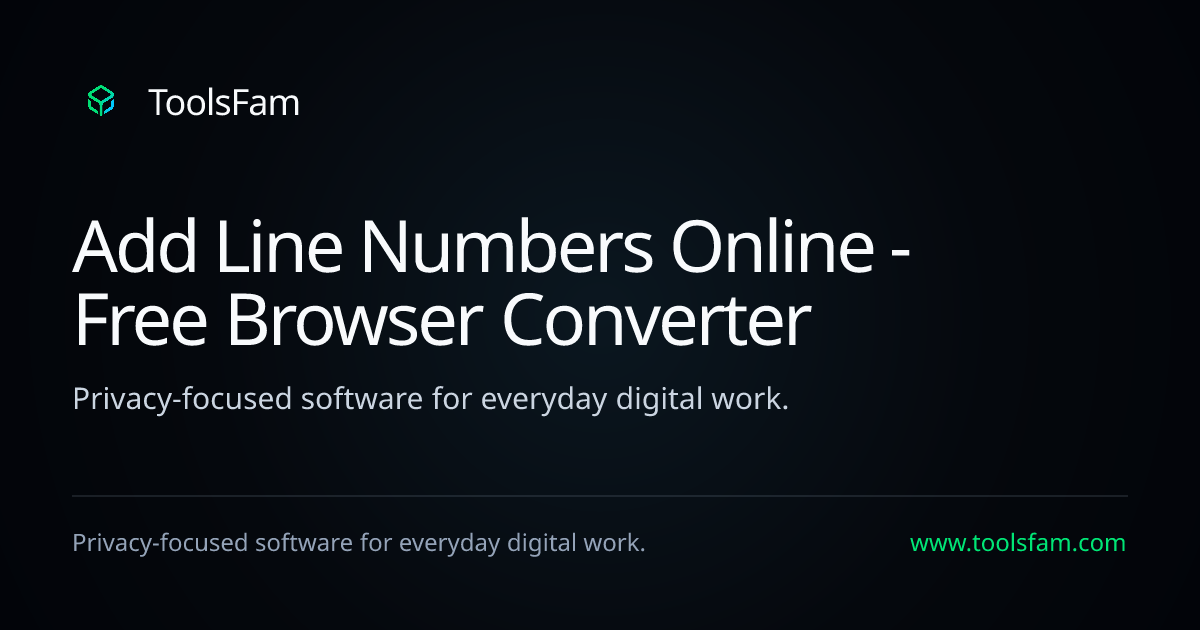 Add Line Numbers Online - Free Browser Converter | ToolsFam
