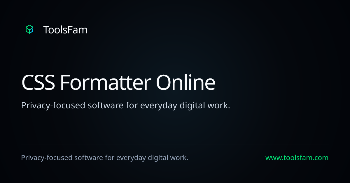 CSS Formatter Online | ToolsFam