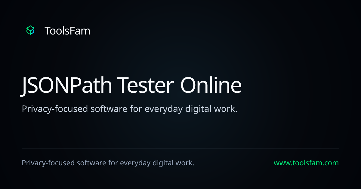 JSONPath Tester Online | ToolsFam