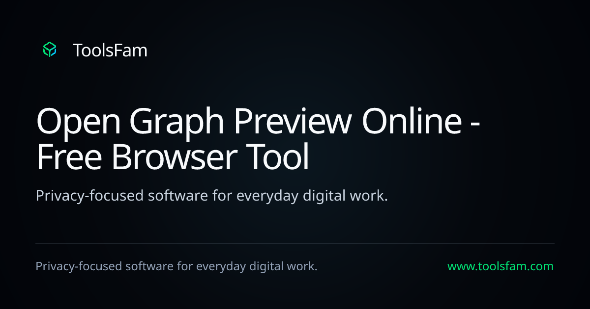 Open Graph Preview Online - Free Browser Tool | ToolsFam