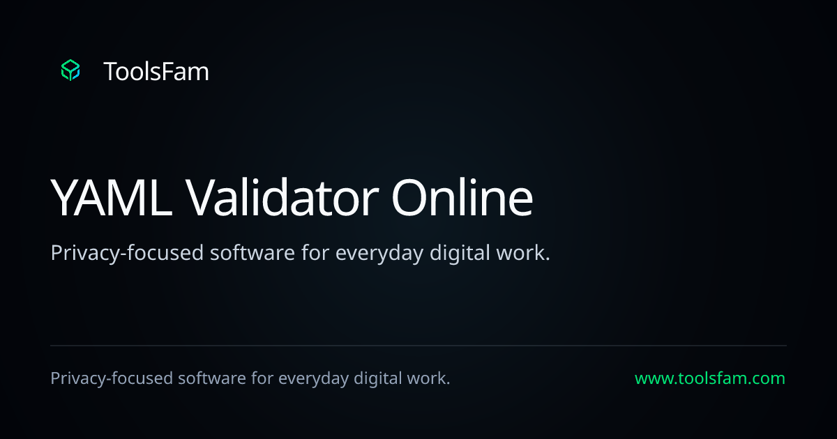 YAML Validator Online | ToolsFam